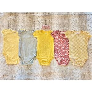 Baby Girl - 18 - 24 M - Yellow Pattern Matching Set Bundle - Baby Gap / Carters